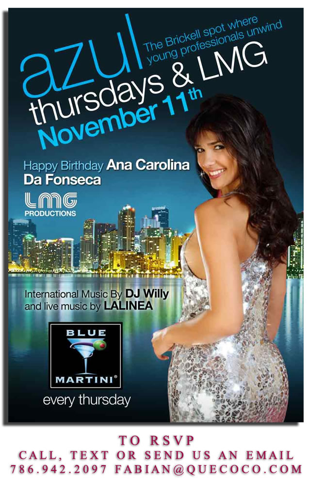 Thursday Blue Martini Happy Birthday Ana Carolina Da Fonseca