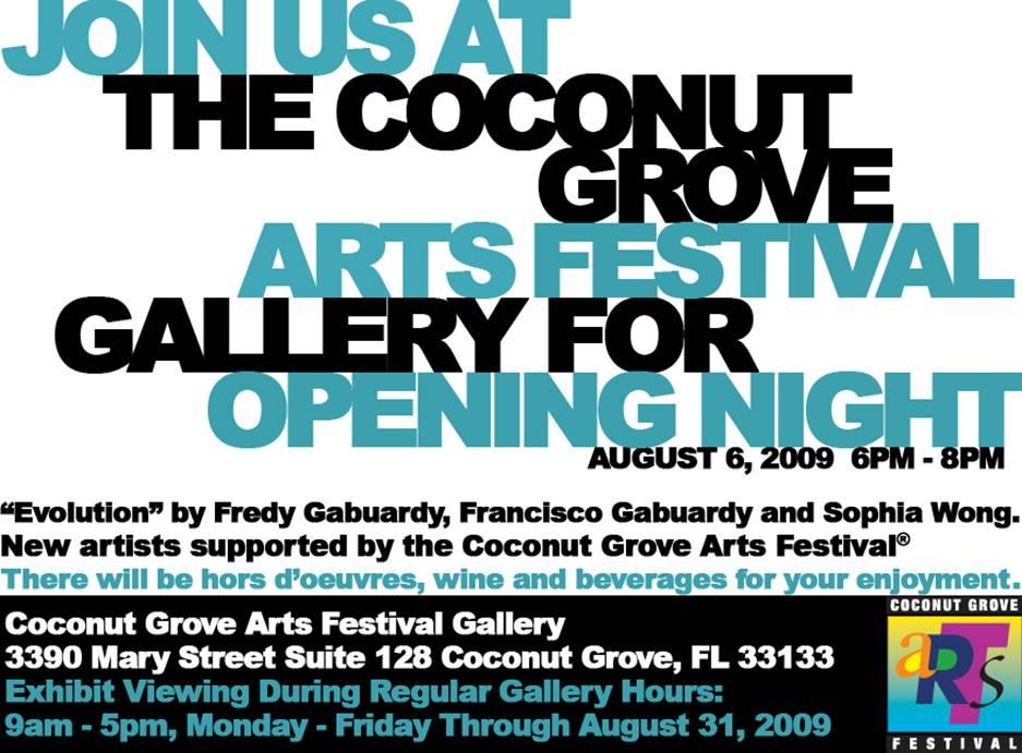 Join Us at the Coconut Grove Arts Festival Gallery for Opening Night 8