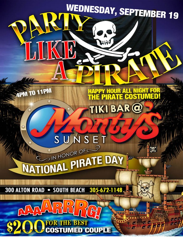 Party Like a Pirate Monty’s Sunset Celebrates National Pirate Day 9/19 ...