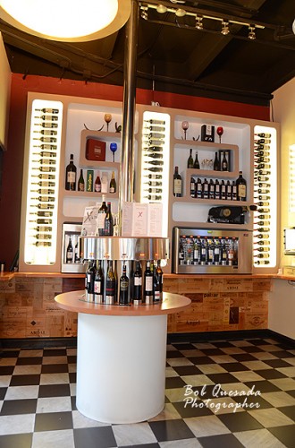 Wine bar at the entrance.