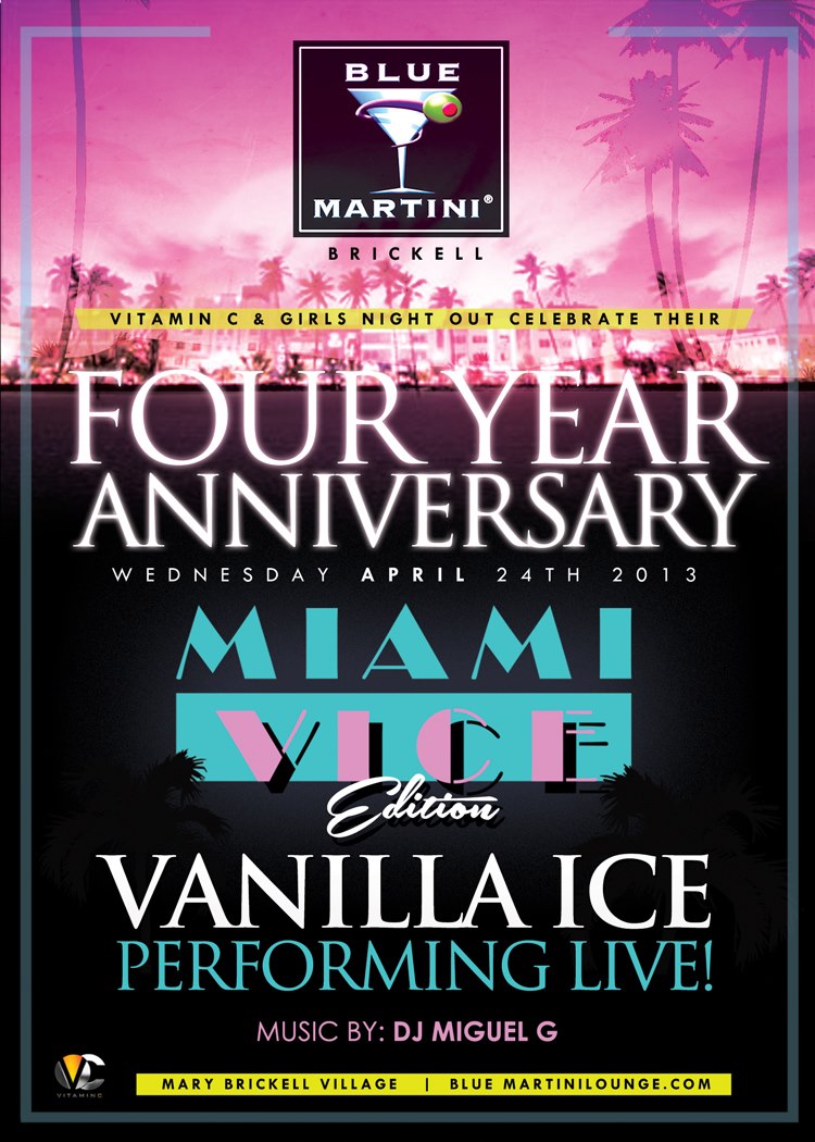 Girl’s Night Out Miami Vice Party featuring Vanilla Ice Performance at