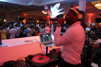 DJ Irie on the turntables. 