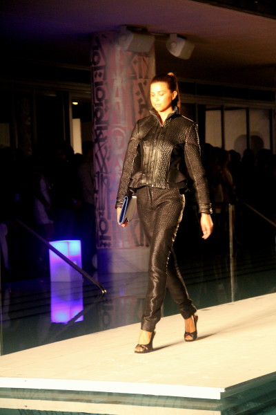 Leather look from Peroni Presents the 3rd Annual Emerging Designer Series