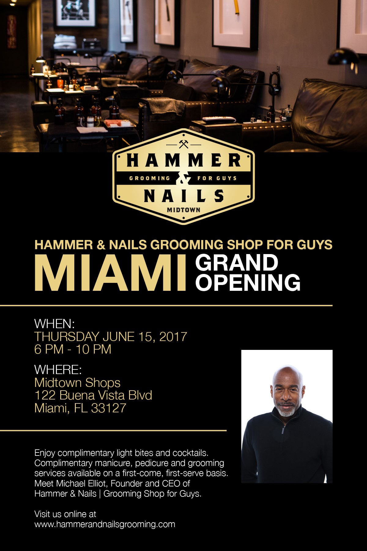 Hammer & Nails Grooming Shop for Guys Miami Grand Opening 6/15, hammer