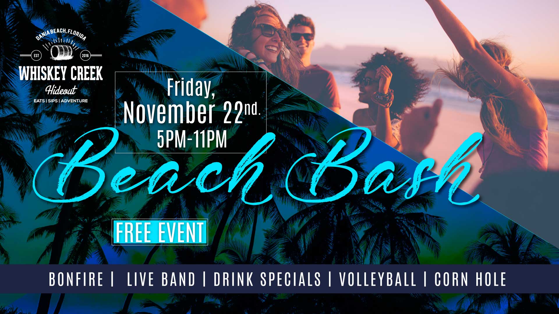 Whiskey Creek Hideout Free Beach Bash 11/5/19 - The Soul Of Miami