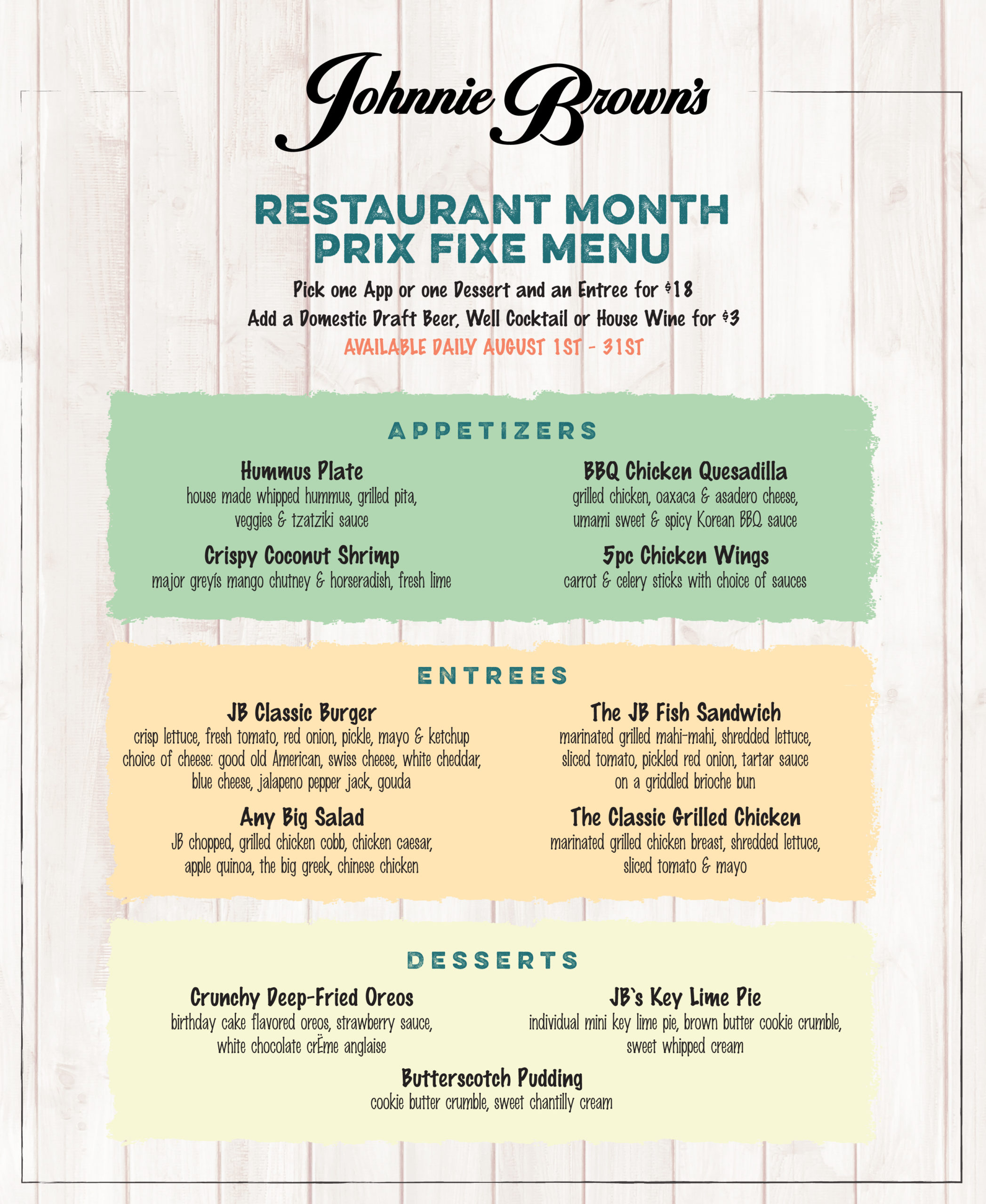 Delray Beach Restaurant Month at Johnnie Brown’s! 8/1/20 The Soul Of