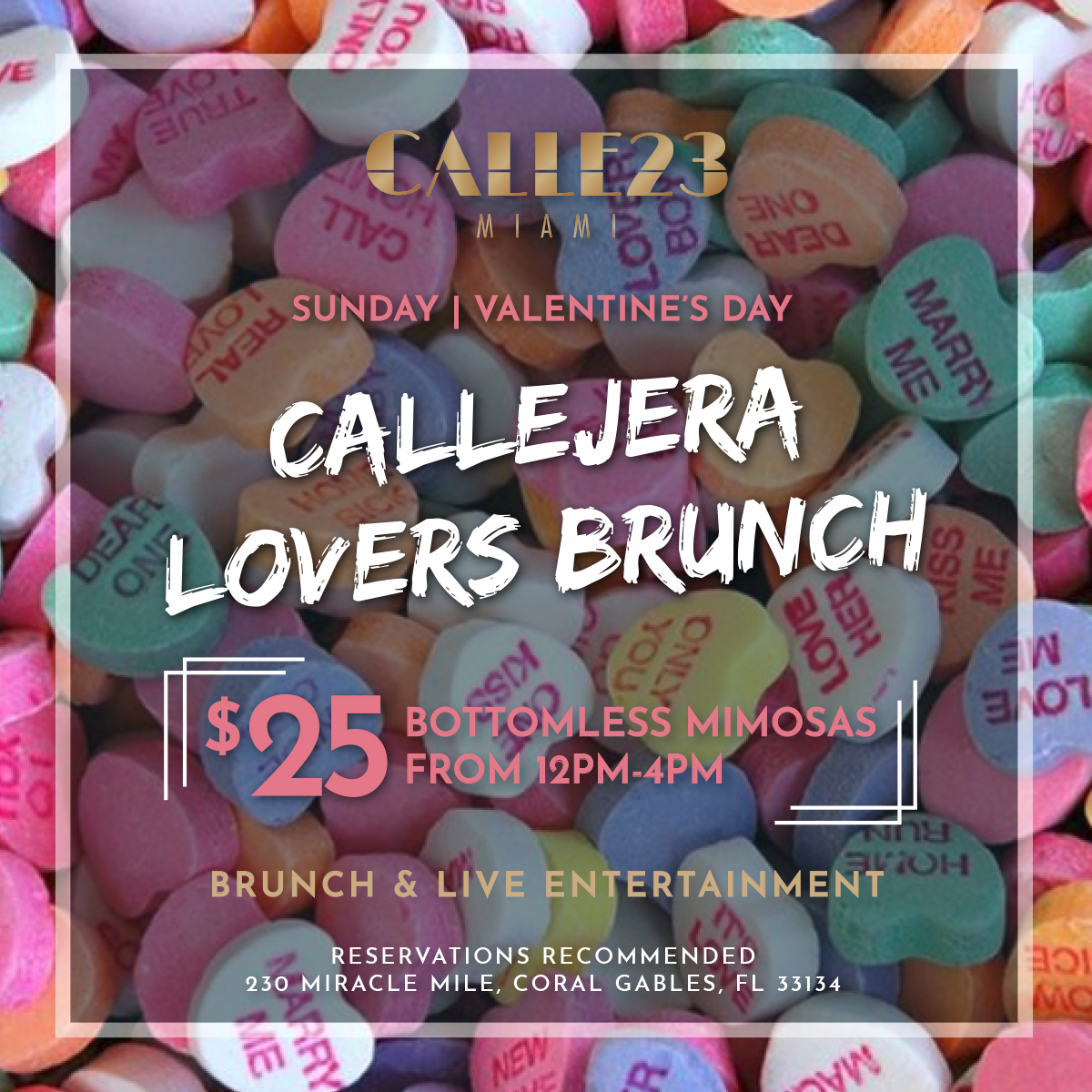 Calle 23 Miami celebrates Valentine’s Day with a Lovers Brunch and
