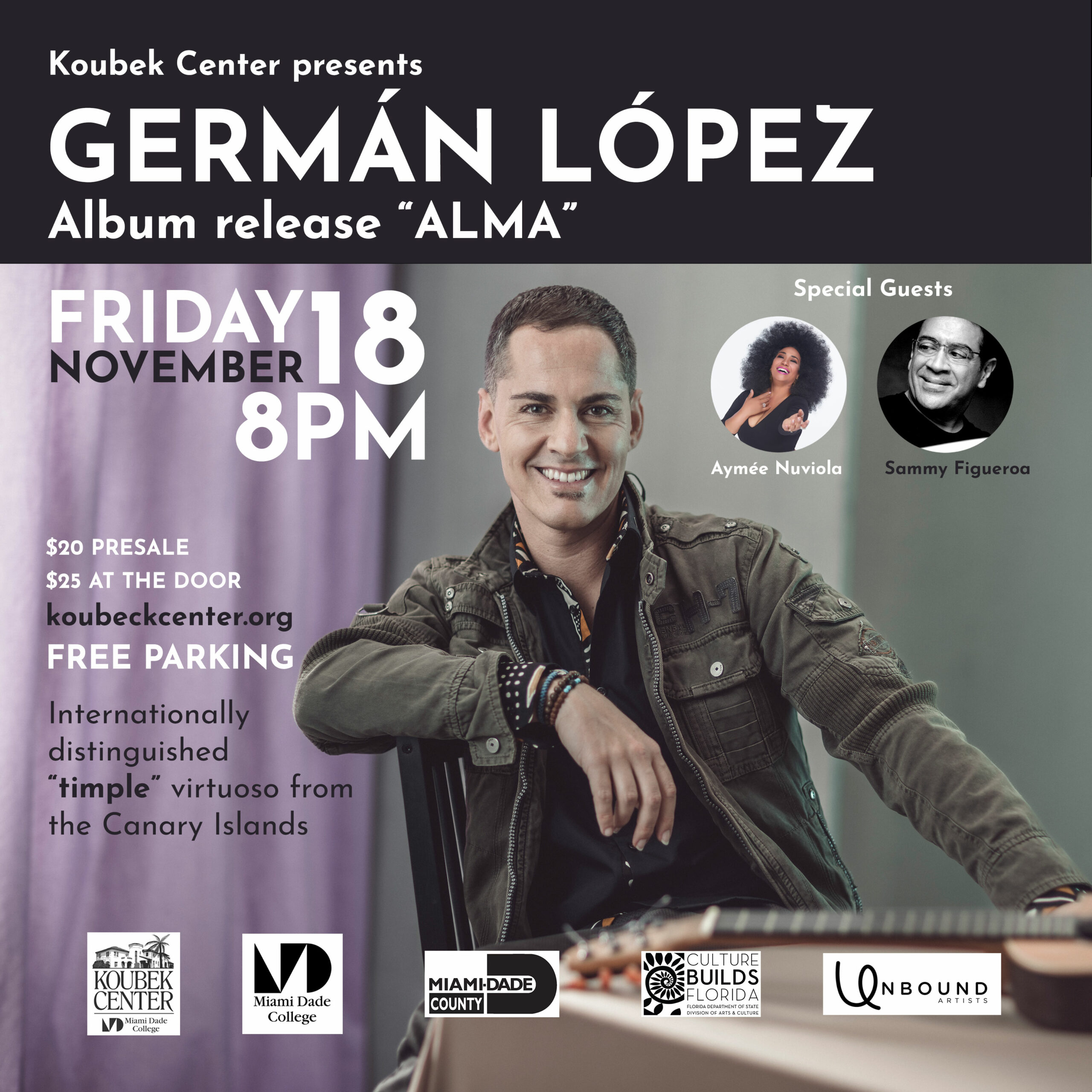 German Lopez “Alma” Concert with Aymeé Nuviola and Sammy Figueroa 11/18