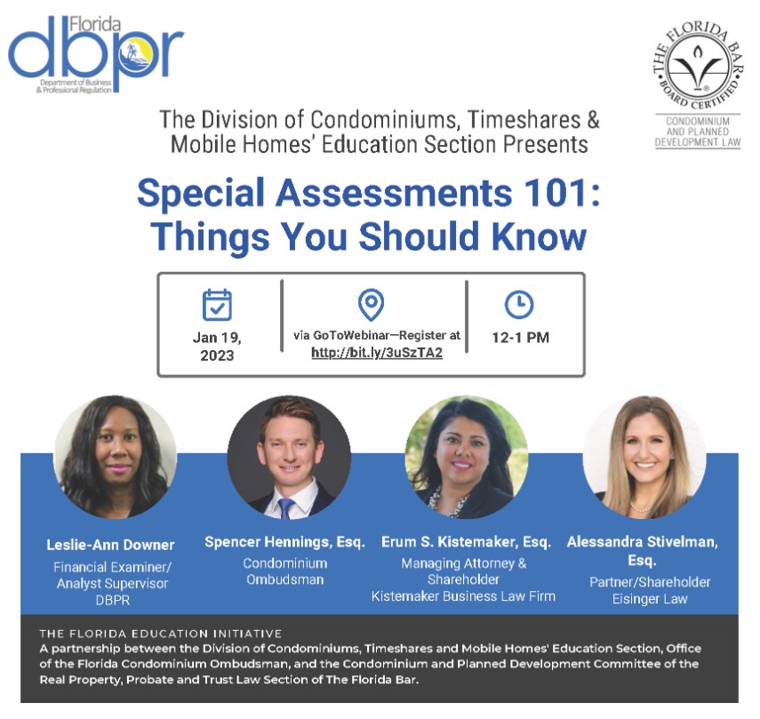 FREE inar Special Assessments 101 Things You Should Know 1/19/23