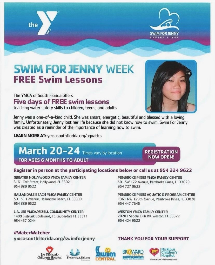 Free Swim Lessons at YMCA of South Florida 3/20/23, 3/21/23, 3/22/23, 3