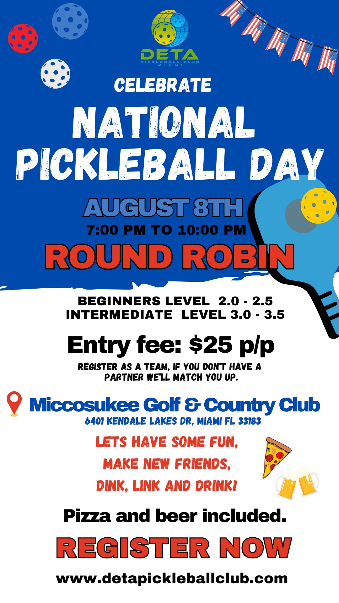 National Pickleball Day Round Robin 8/8/23 The Soul Of Miami