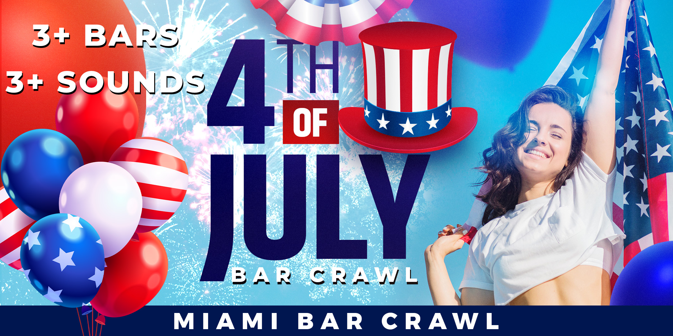 Friday In July Miami 4th of July Day Bar Crawl Party 2025 | Friday, July 4th 7/4/25 ...
